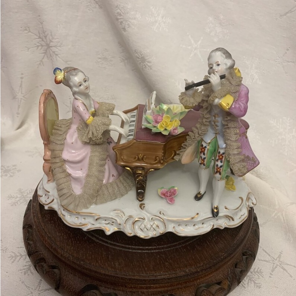 Vintage Dresden Style Porcelain Victorian Lace /